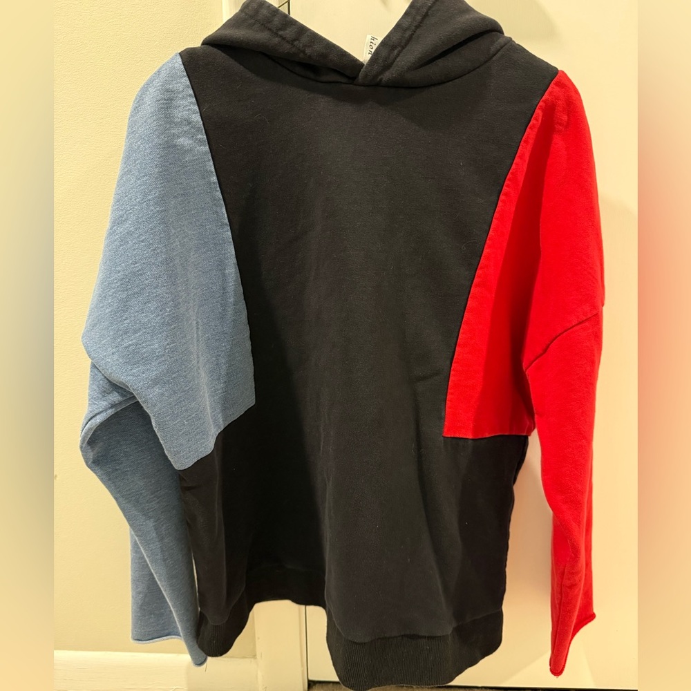 Trendy Black, Blue, and Red Women's Hoodie